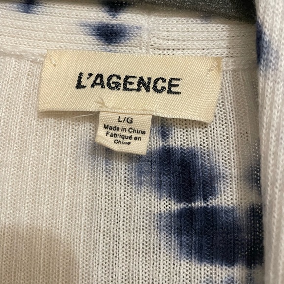 L'Agence Navy and White Tie-Dye Swim Cover-Up/Duster - Picture 3 of 5